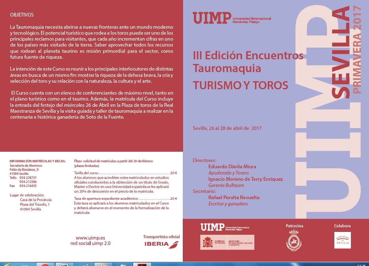 Programa 01 Toros y Turismo UIMP Sevilla 2017
